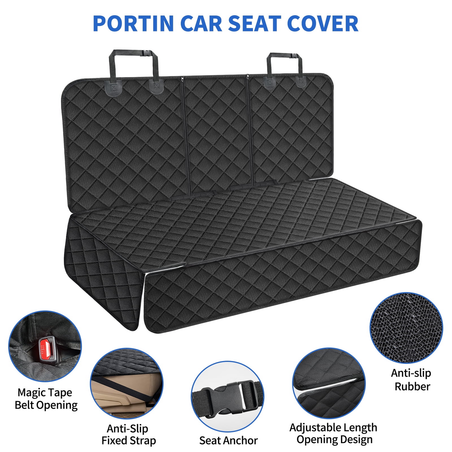 Adjustable Extra Large Pet Car Seat Cover with Waterproof and Non-Slip for Pets