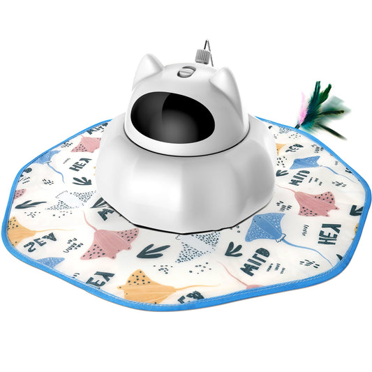Cat Laser Toy, Automatic Interactive Indoor Toy, Rechargeable White