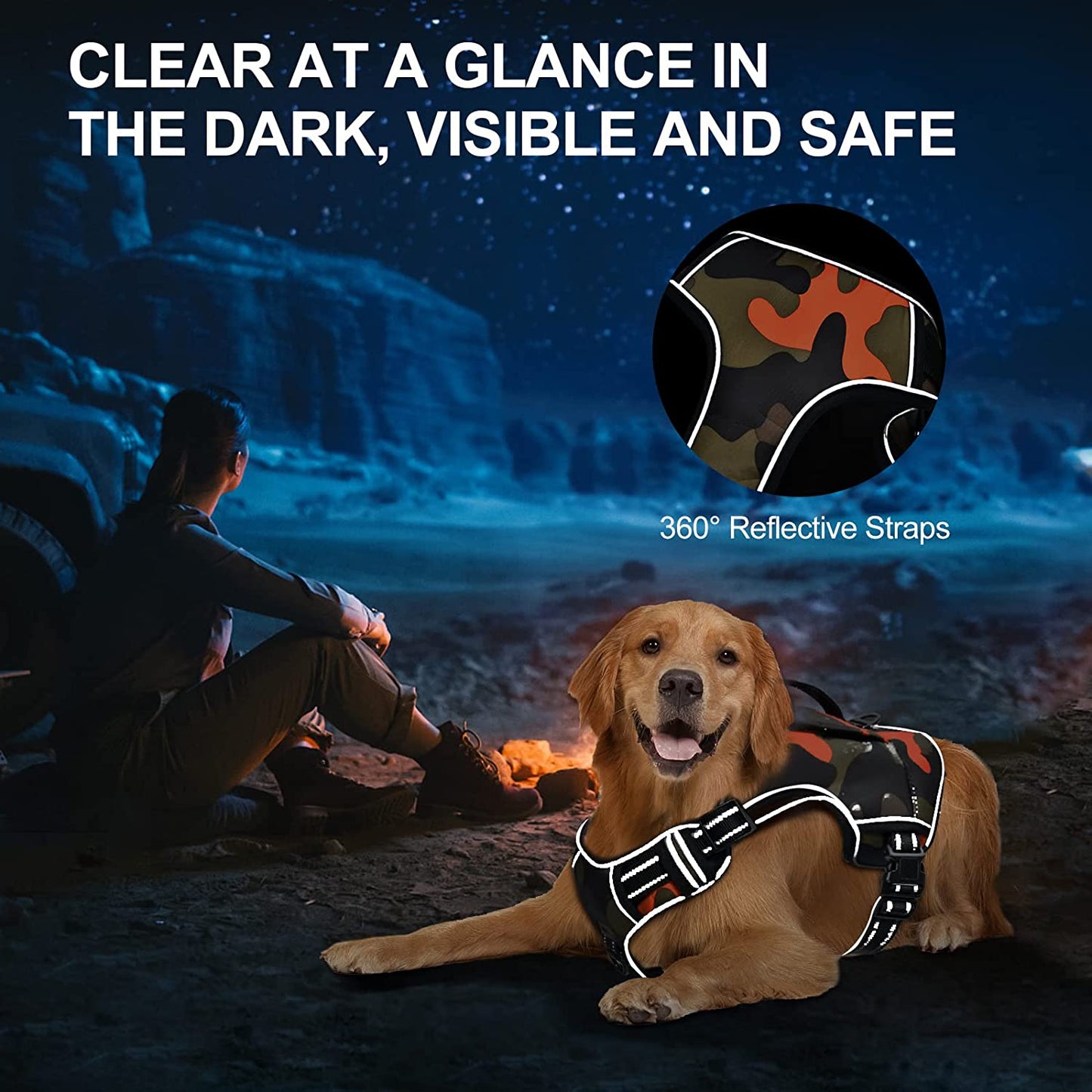 visible at night pet harness - Moebypet