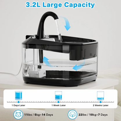 Swan Head Cat Pet Drinking Fountain 3.2L ABS+PC