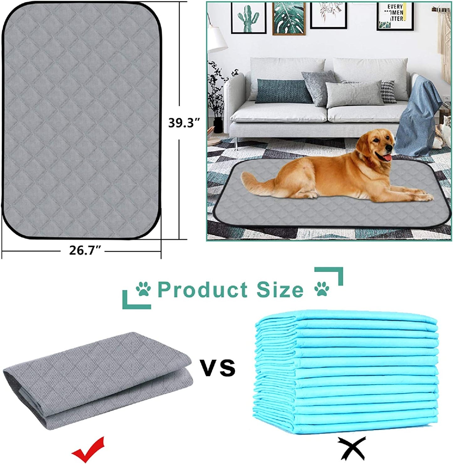 Moebypet resuable pet pee pads large