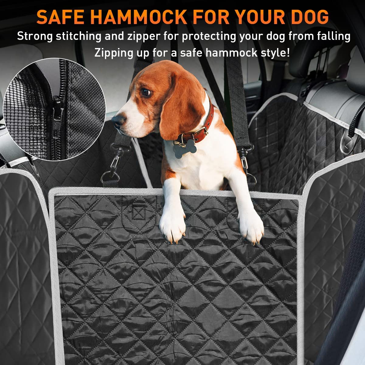 Durable Dog Car Hammock Pet Seat Cover for Back Seat - Moebypet