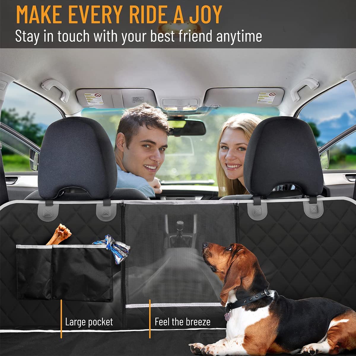 Durable Dog Car Hammock Pet Seat Cover for Back Seat - Moebypet