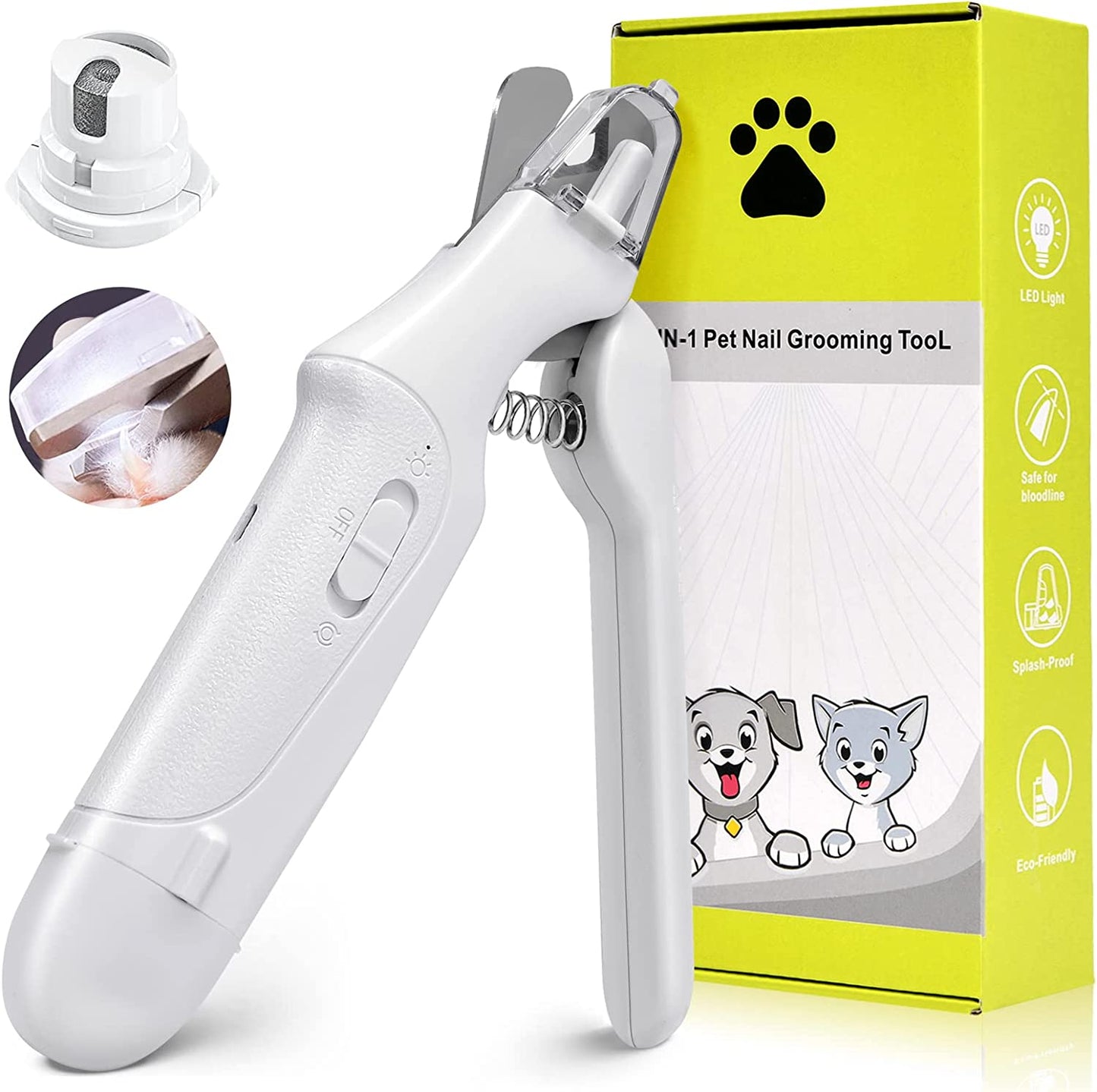 Upgraded 2-in-1 Electric Dog Nail Clippers