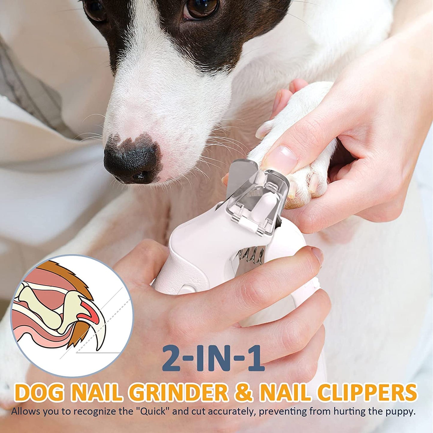 Upgraded 2-in-1 Electric Dog Nail Clippers