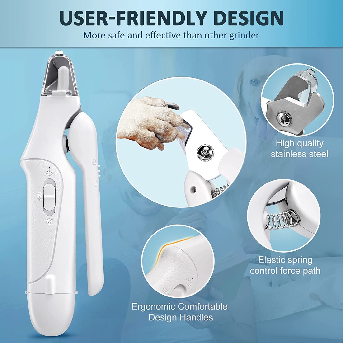 Upgraded 2-in-1 Electric Dog Nail Clippers