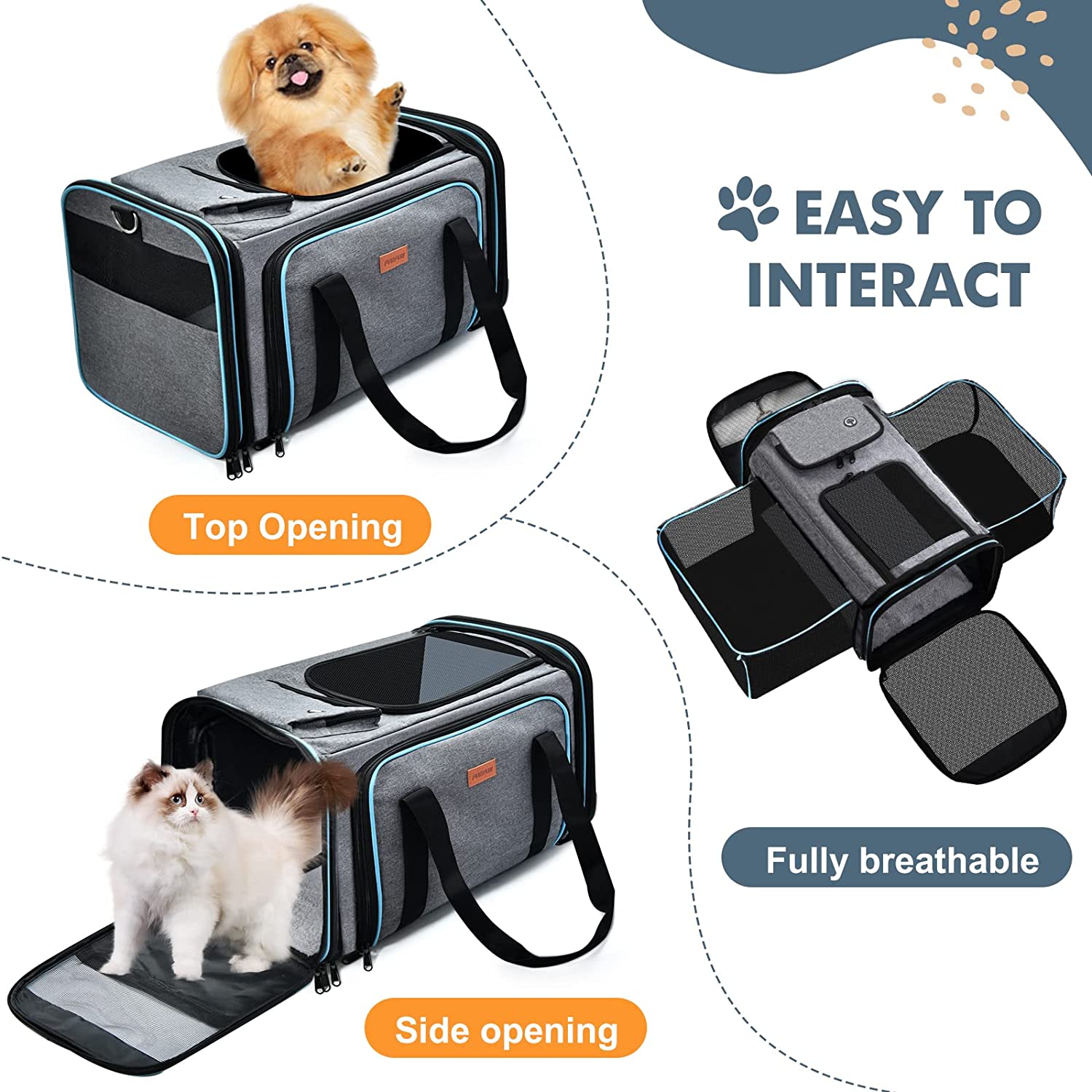 Pet Carrier Bag For Small Medium Pets - Moebypet
