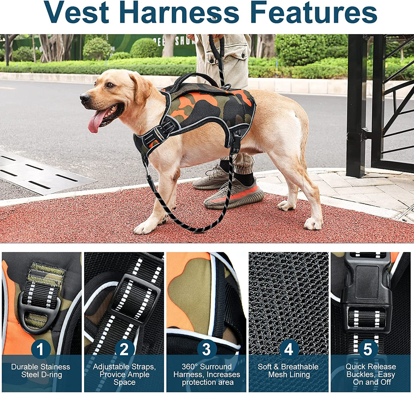 360 surround dog harness easily walk - moebypet