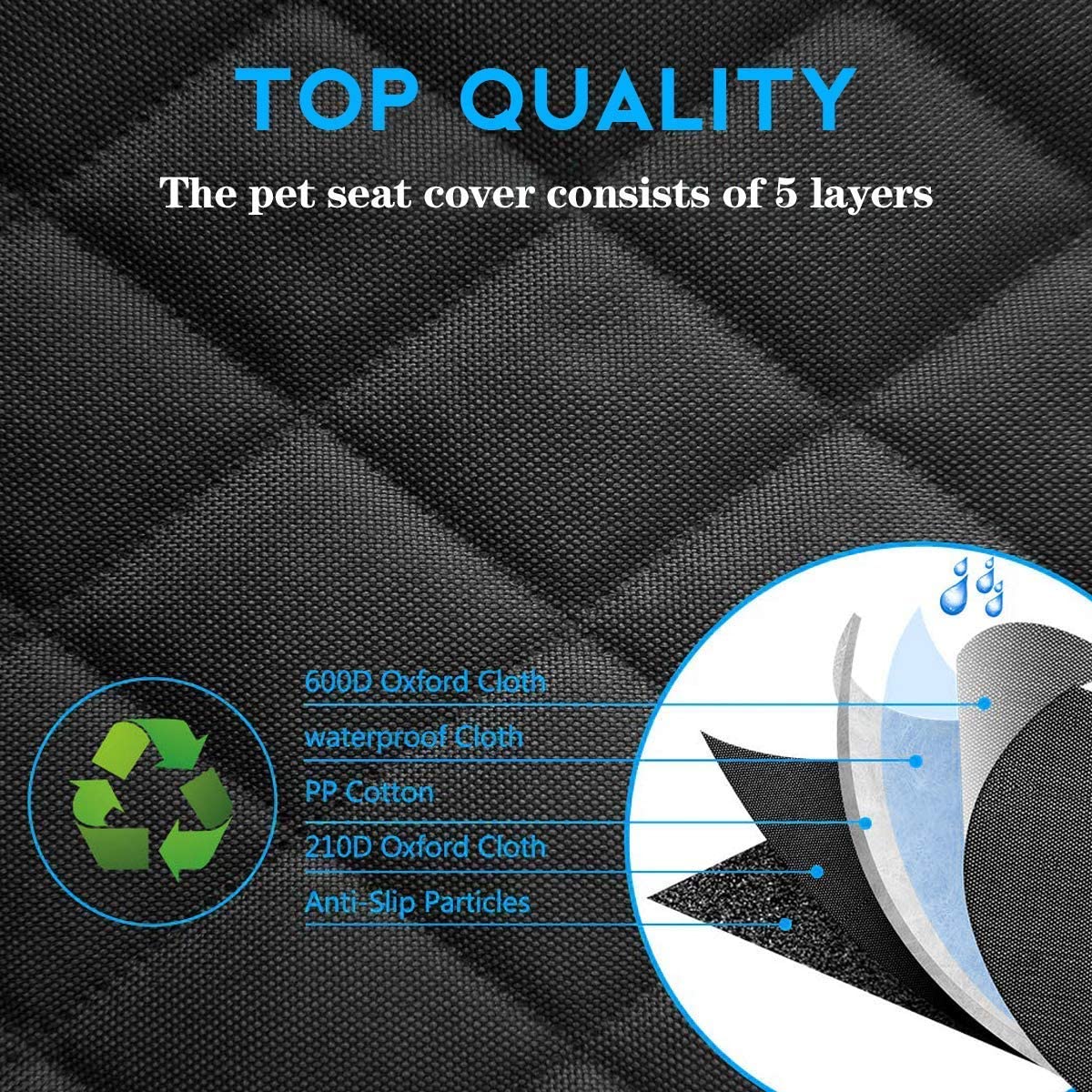 Waterproof Nonslip Pet Seat Cover With Pet Seatbelt