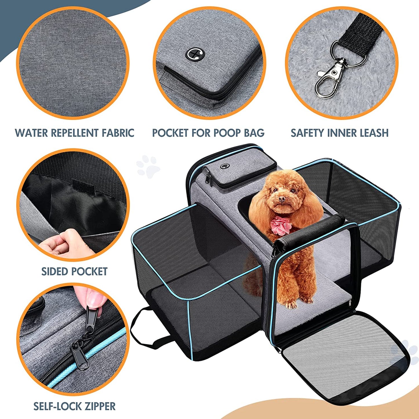 Comfortable Pet Carrier Bag with Fleece Pad -Moebypet